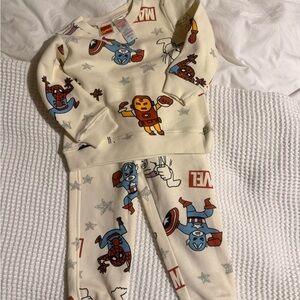 Marvel Comics Cream and Blue Kids Top